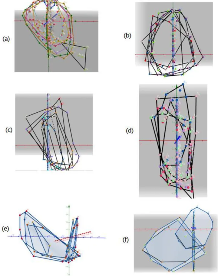 圖 5-5  Geogebra 擴散建模圖    (a) 箱內自然網 1、(b)箱內自然網 2、(c) 箱內人工網 1、 