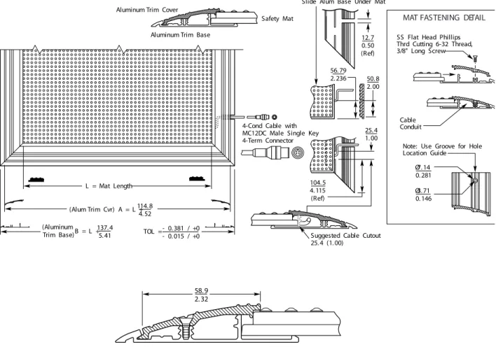 Figure 4-3  Dimensions and Installation of 2-Part Aluminum Base, Aluminum Cover with Mitered Corners