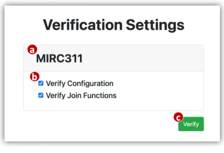 Figure 3.5 Verification Settings Page. 