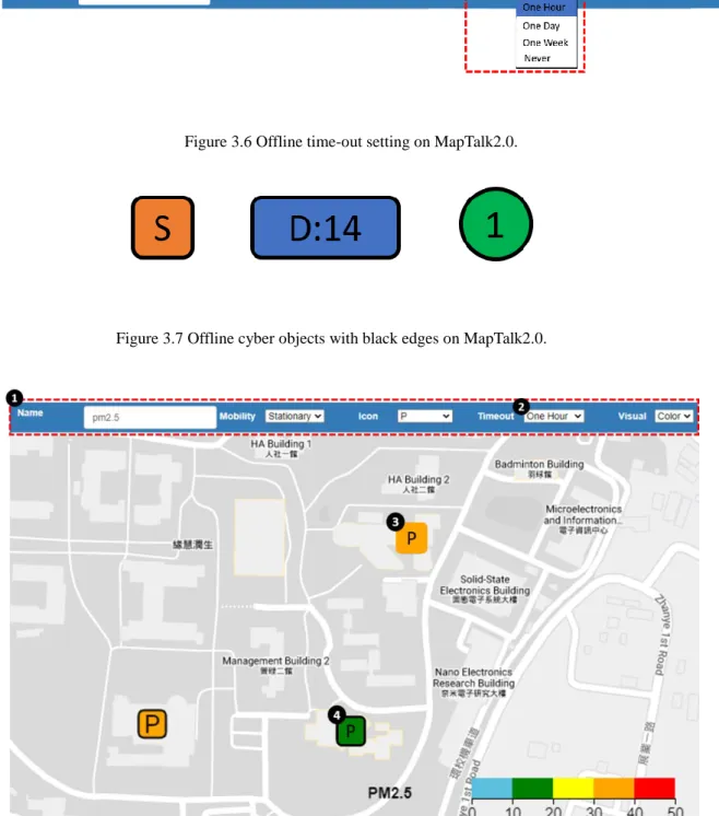 Figure 3.6 Offline time-out setting on MapTalk2.0. 