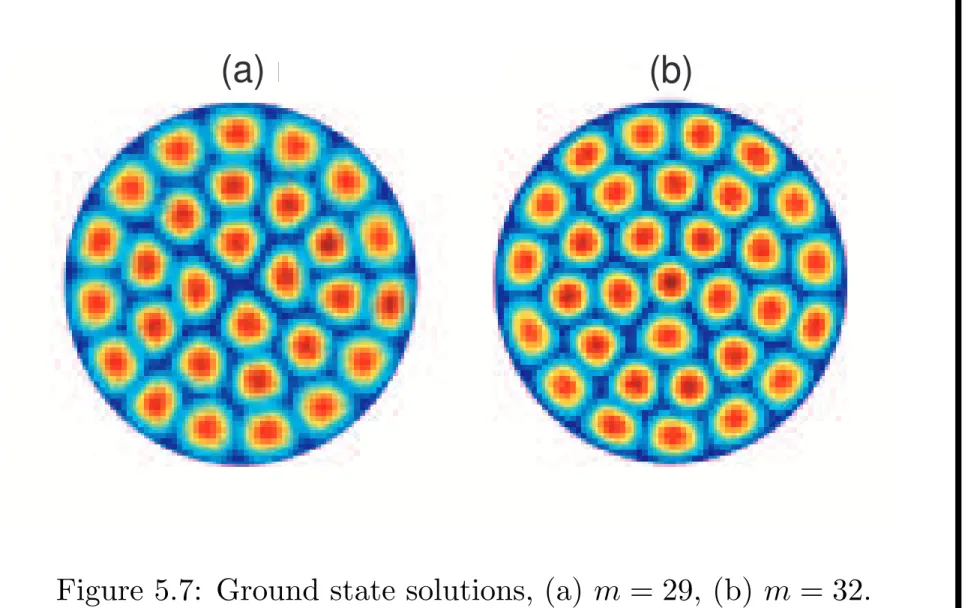 Figure 5.7: Ground state solutions, (a) m = 29, (b) m = 32.