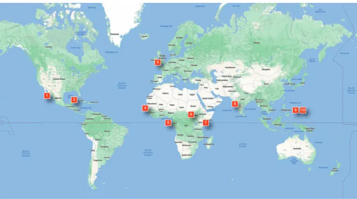 Figure 12. Geographic distribution of solutions in the SDG 5 (Gender Equality) cluster