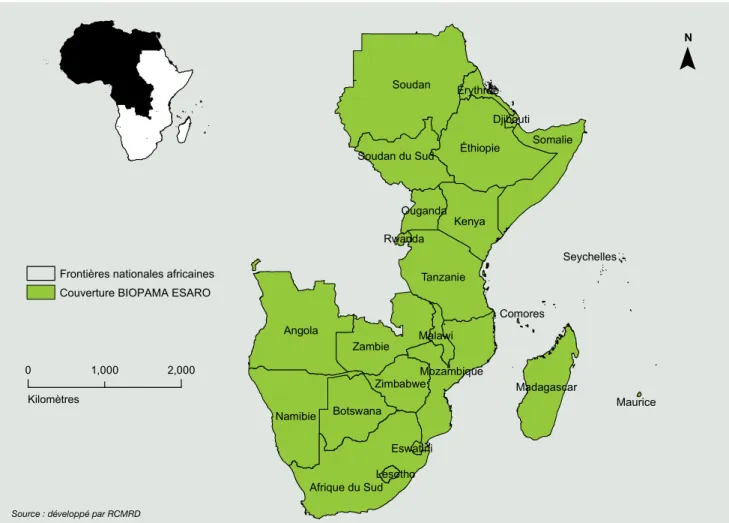 Figure 1.1 : Carte des pays inclus dans le présent rapport
