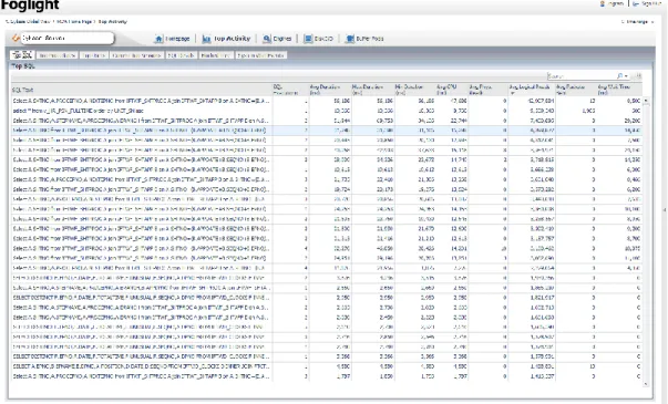 圖 3 Quest Foglight TOP SQL 介面 