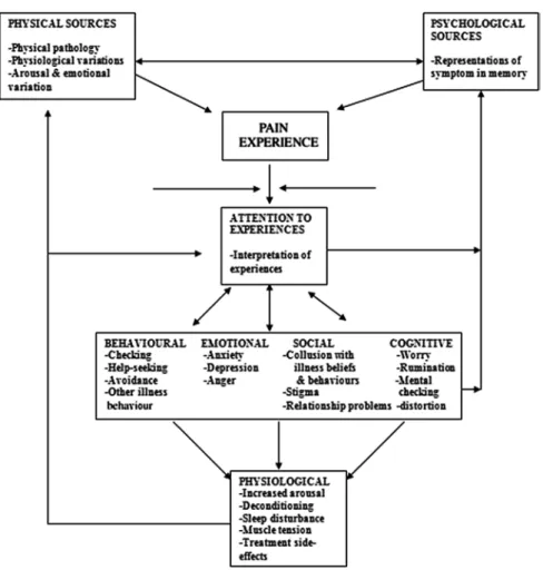 Fig. 9.1   Cognitive behavioral conceptualization of pain. Source Brown (2007)