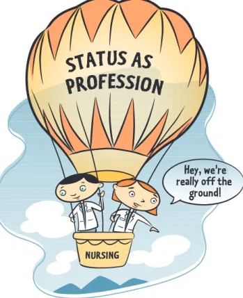 FIGURE 1.4  Some continue to  question whether nursing truly can  support the title of “profession.”