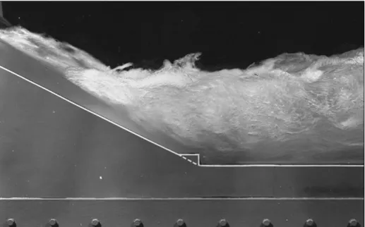 Fig. 10.11 Hydraulic jump formed on a spillway model for the  Karna-fuli Dam in East Pakistan