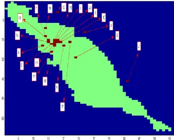 Fig. 1: Spatial distribution of observational network within 100 km radius area of BNPP-1  