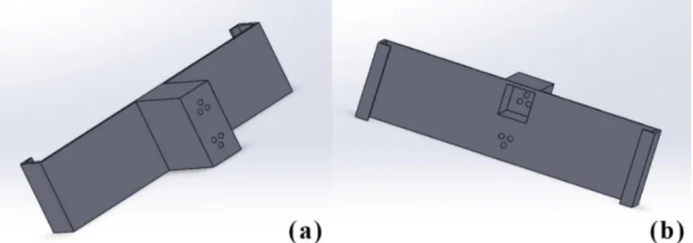 Figure 3.15: a) Front and b) back side of the connector for multiplexing 