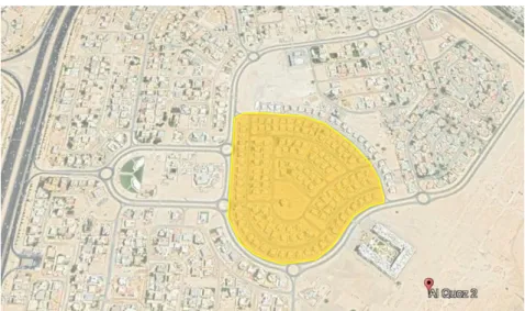Figure 3.5: SZHP Al Qouz –2 project aerial view source: Google Earth, 2020