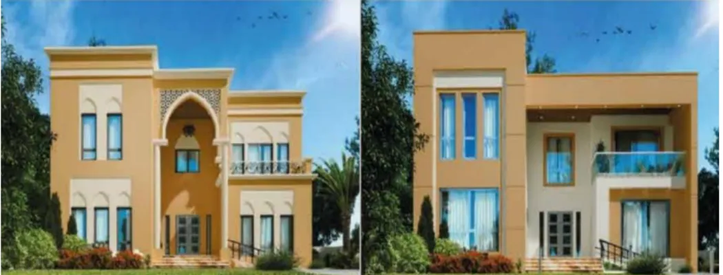 Figure 3.7: the two design options of the Typical villa MBRHE initiative source: Establishment, 2020.