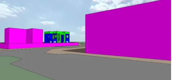 Figure 4.10: Perspective view of the case study with the adjust building source: IES-VE software, 2019 
