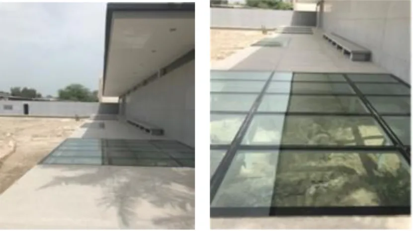 Figure 4.5: Visual contact through integrated glass floor cover over archeological  vestiges  