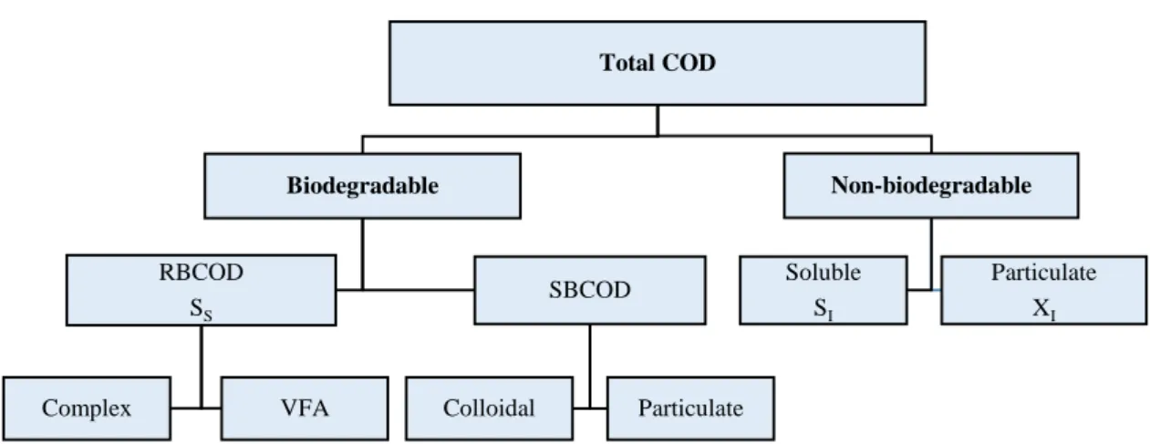 Figure 5: COD Fractionations (Melcer, 2003) 