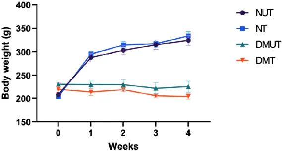 Figure 4 shows the effect of LIK066 treatment on weight changes in both normal  and diabetic animals over the 4 weeks of the study