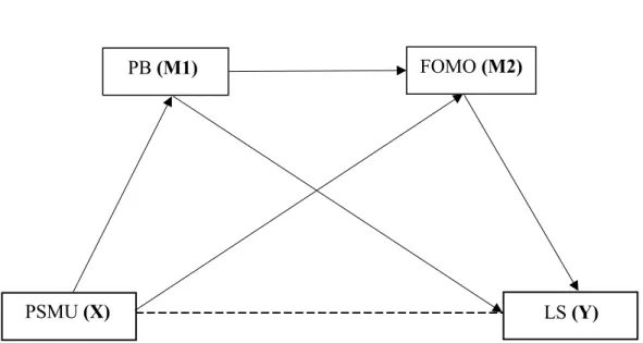 Figure 1: The Multiple Mediation Model. PSMU = Problematic Social Media Use. 
