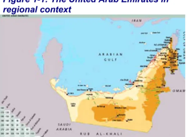 Figure 1-1: The United Arab Emirates in  regional context 