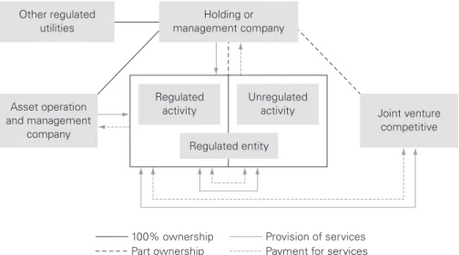 Figure 6.1 illustrates some of the more complex structures that may exist and the  transactions of interest to the regulator