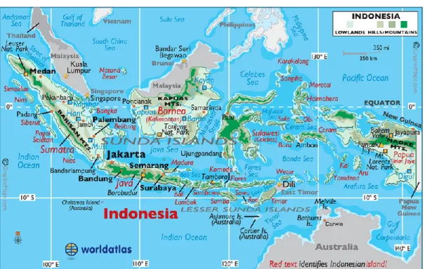 Figure 2.1 Map of Indonesia 