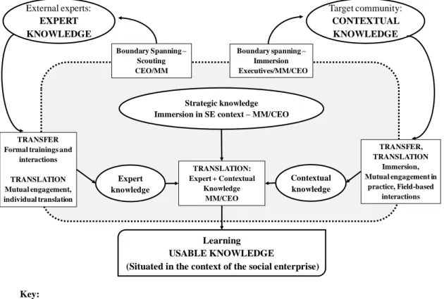 Figure 2 elaborates upon Figure 1 and depicts the different knowledge brokers, brokering  roles and processes as discussed in this section