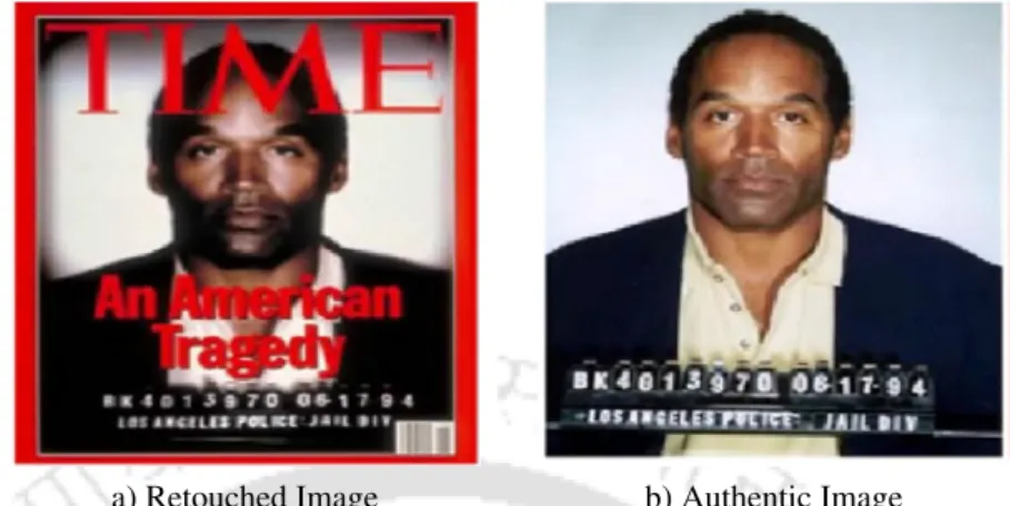 Figure 1.3: An example of retouching forgery. The skin tone of the famous American football star and a murder convict O