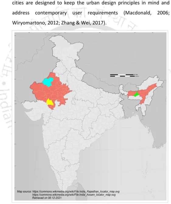 Figure 26. Map of India showing the study areas of Assam and Rajasthan