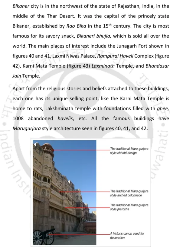 Figure 40. The exteriors of the Junagarh Fort of Bikaner show traditional  architectural elements of the Maru-gurjara style