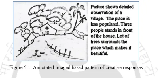 Figure 5.1: Annotated imaged based pattern of creative responses 