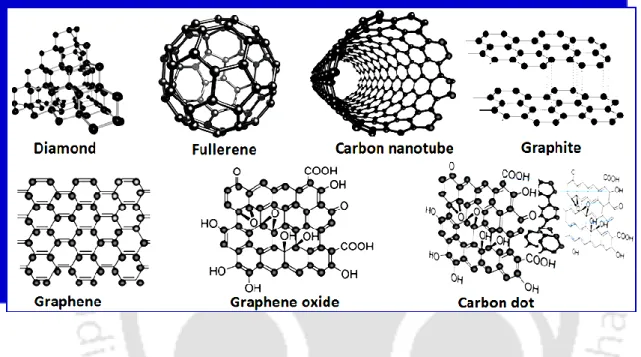 Figure  1.3.  Schematic  examples  of  some  common  types  of  carbon  based  nanoparticles