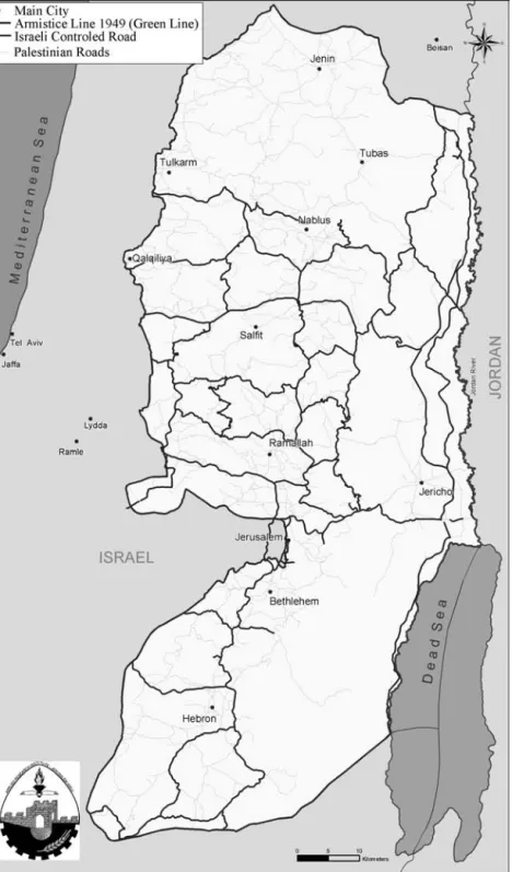 FIGURE 4.7 Israeli-controlled roads in the West Bank