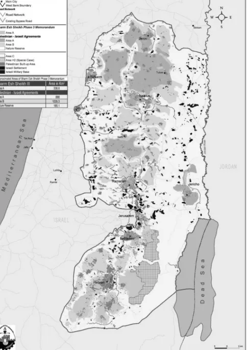 FIGURE 4.8 A geopolitical map of the Occupied Palestinian Territories