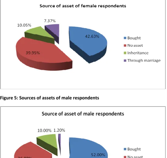 Figure 4: Sources of assets of female respondents 