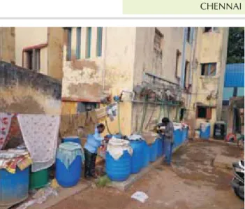 Fig. 4: Inspection  of Anopheles stephensi breeding in domestic containers in Chennai.