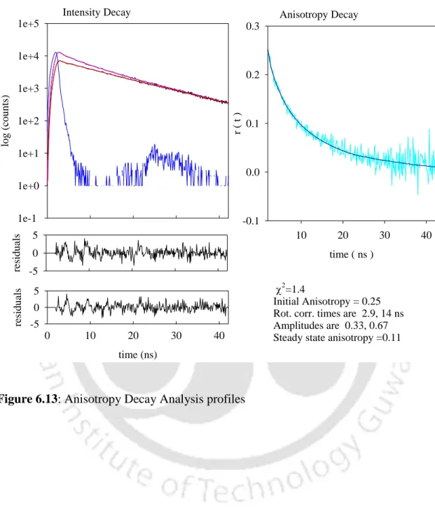 Figure 6.13: Anisotropy Decay Analysis profiles 