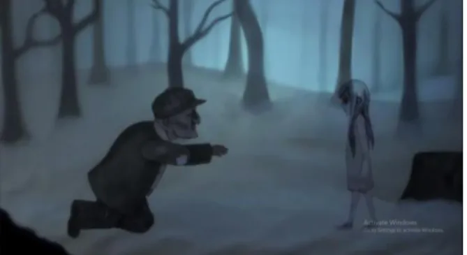Figure 6: A scene from the music video “The raven that refused to sing" 