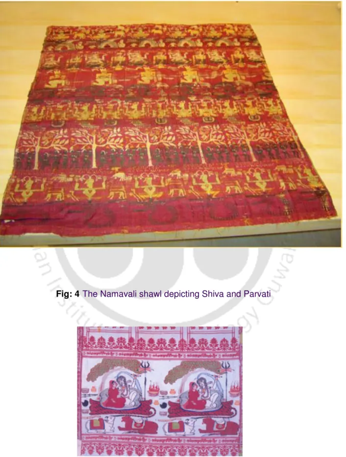 Fig: 4 The Namavali shawl depicting Shiva and Parvati 