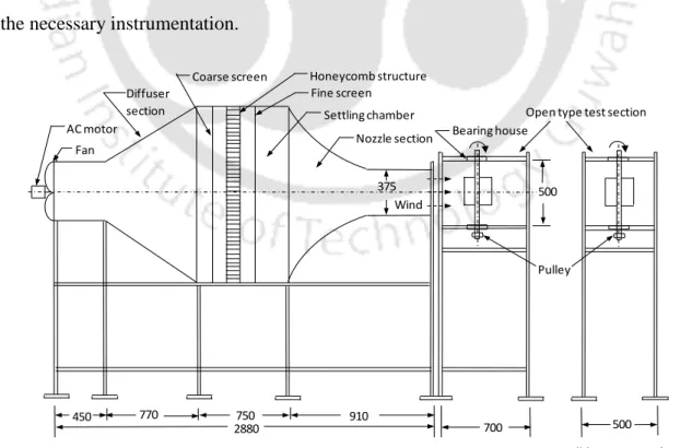 Figure 4.1: Schematic diagram of the wind tunnel 