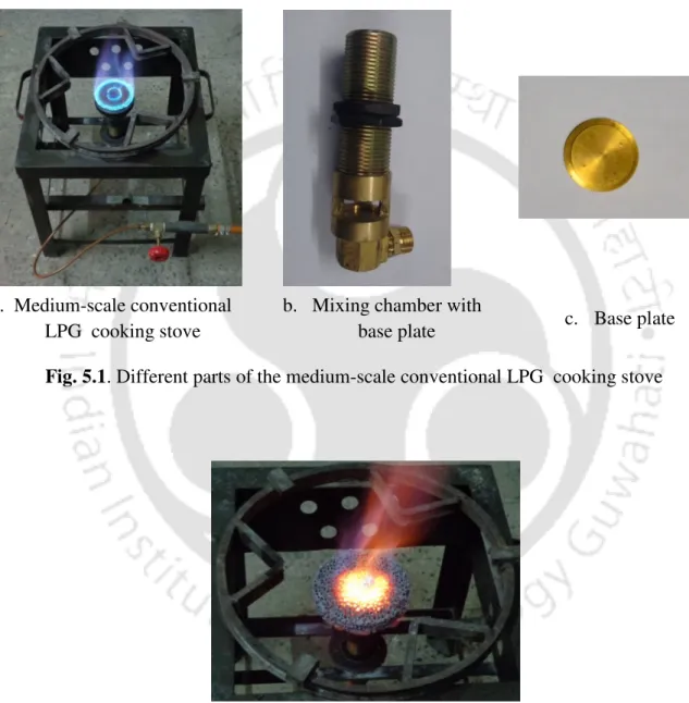 Fig. 5.1. Different parts of the medium-scale conventional LPG  cooking stove 