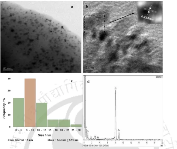 Figure A2.5. TEM Analysis of the Pd NP coated microspheres. (a) TEM image of Pd NP coated bead