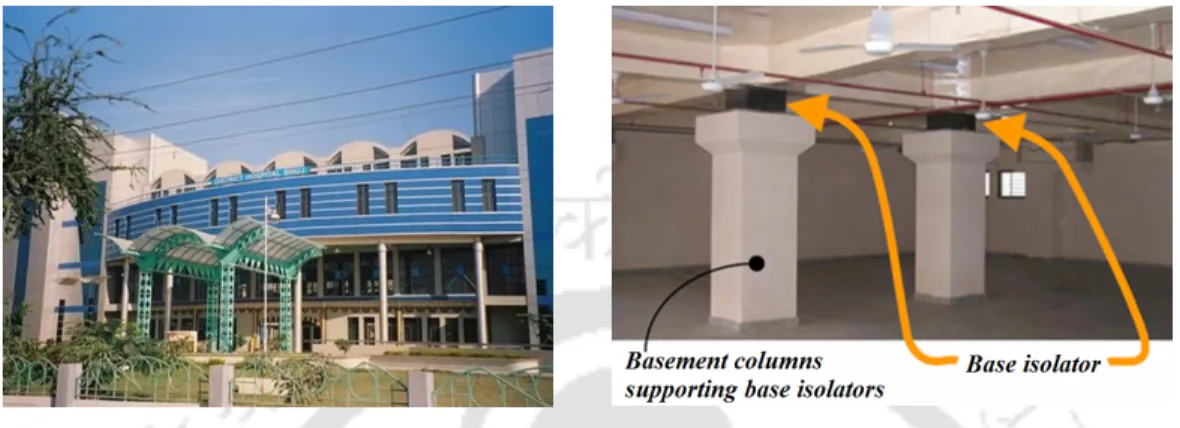 Fig. 1.9 Base isolation system of New General Hospital Bhuj building 