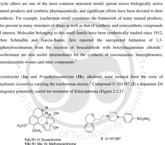 Figure 2.1.1. Biologically active natural products containing isochroman moiety 