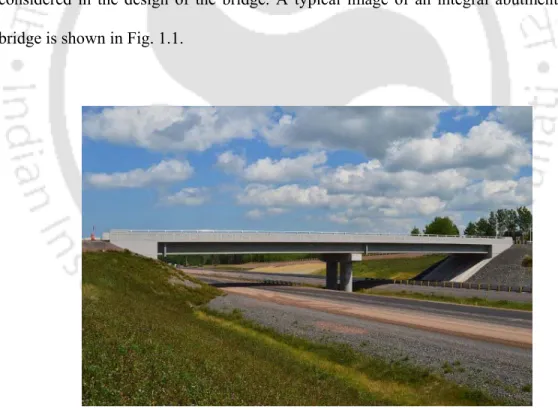 Fig. 1.1 Integral Abutment Bridge (Addington Forks Underpass, Canada) 