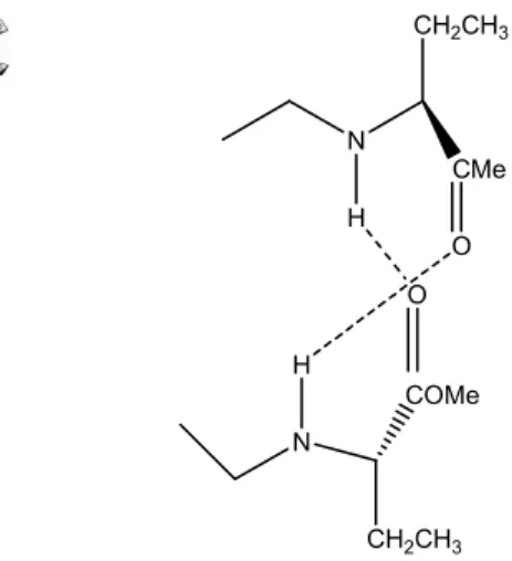 Figure 5: Hydrogen bonding interactions in Ferrocenyl alanine