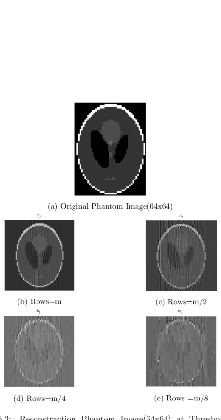 Figure 6.3: Reconstruction Phantom Image(64x64) at Threshold=7 by Wavelet based OMP