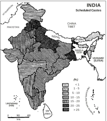 Fig. 2. India-Scheduled Castes in per cent to the Total Population 