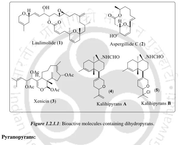 Figure 1.2.1.1: Bioactive molecules containing dihydropyrans. 