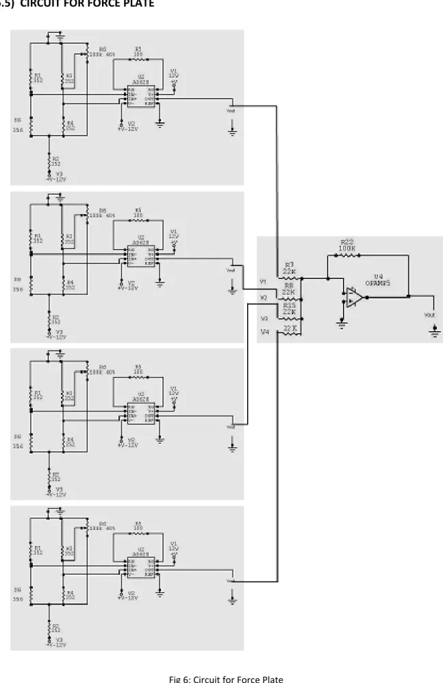 Fig 6: Circuit for Force Plate 