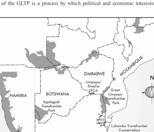Figure 1.1   TFCAs in southern Africa.