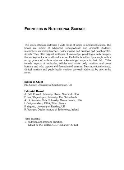 FRONTIERS IN NUTRITIONAL SCIENCE