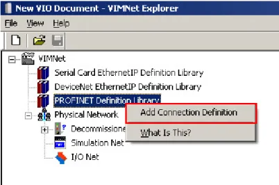 Fig. 6: PROFINET Definition Library – Add Connection Definition a A window opens, in which the GSDML file can be selected.